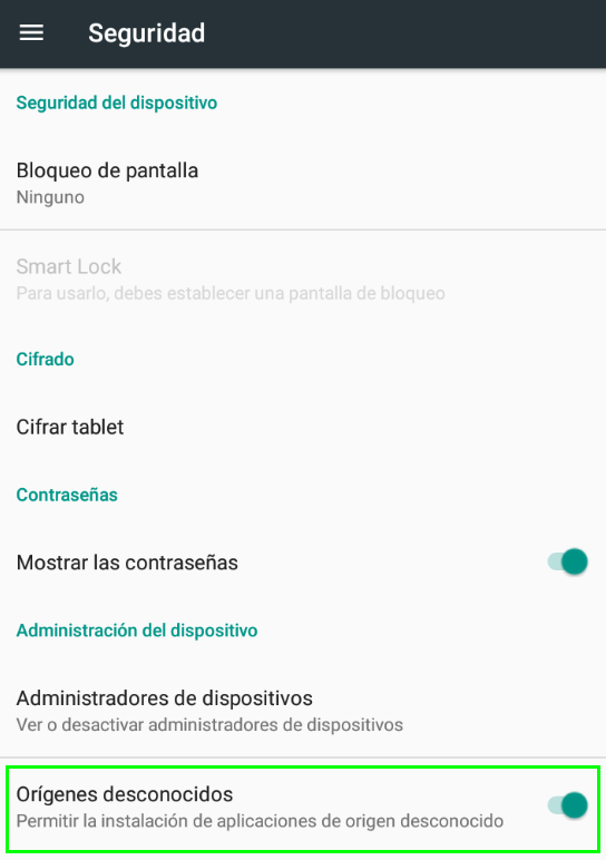 Android orígenes desconocidos