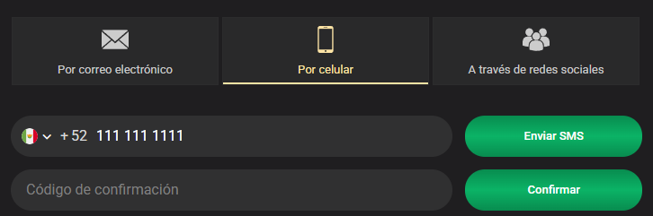 Registro por teléfono